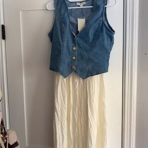 Marshalls Denim and Cream Maxi Dress